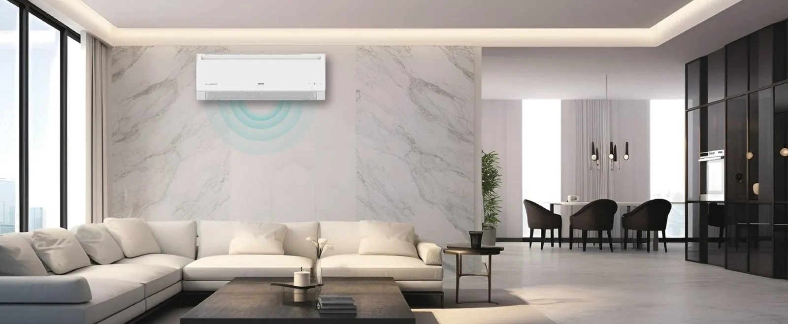 AUX wall-mounted air conditioner in a living room