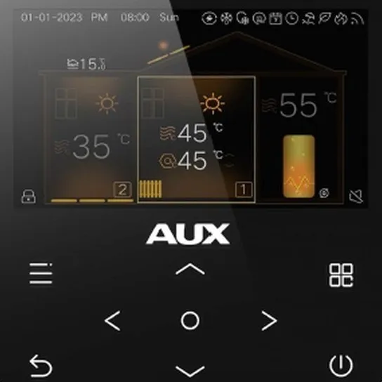 AUX R290 monobloc heat pump: stylish intuitive control